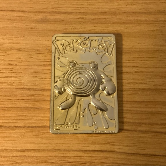 1991 Pokemon Toys - Burger King Gold-Plated Card - POLIWHIRL #061 - Picture 1 of 2